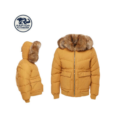 Raptor Fitness Wear Premium Bubble Puffer Jacket with Fur Hood | Custom Winter Bomber Jacket for Men & Women
