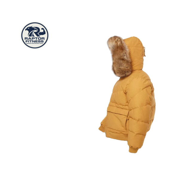 Raptor Fitness Wear Premium Bubble Puffer Jacket with Fur Hood | Custom Winter Bomber Jacket for Men & Women